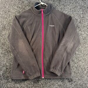 Columbia Fleece Jacket Full Zip black Pink Women's XL Outdoor Activewear‎